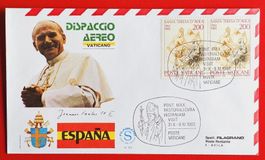 VATIKAN SPANIEN FLUGPOST FLUG PAPST ROM AVILA 1982