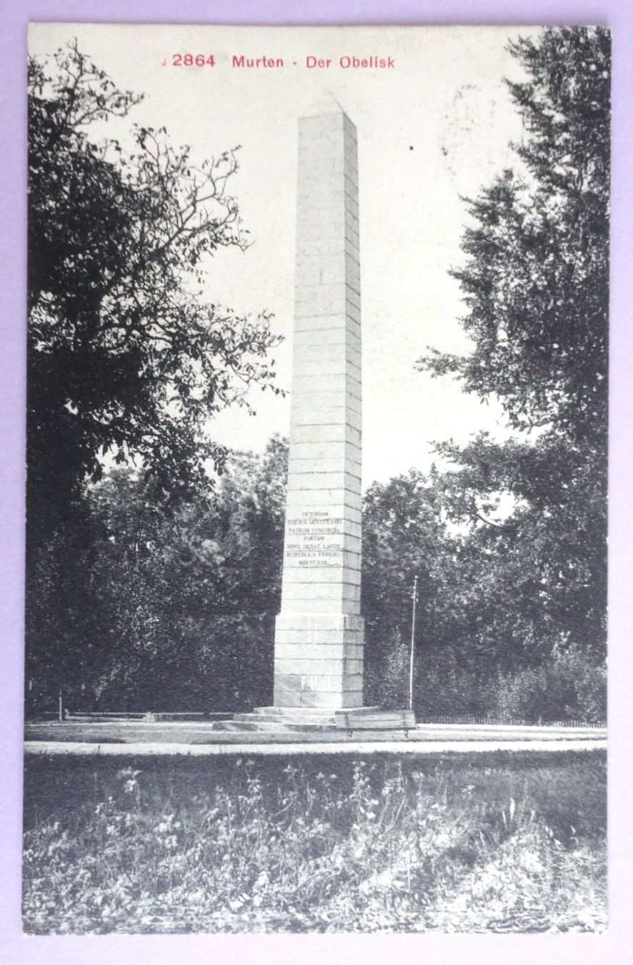 Cartoline postali: Murten - Der Obelisk – Usato da Fétigny venduto da Billy2miny