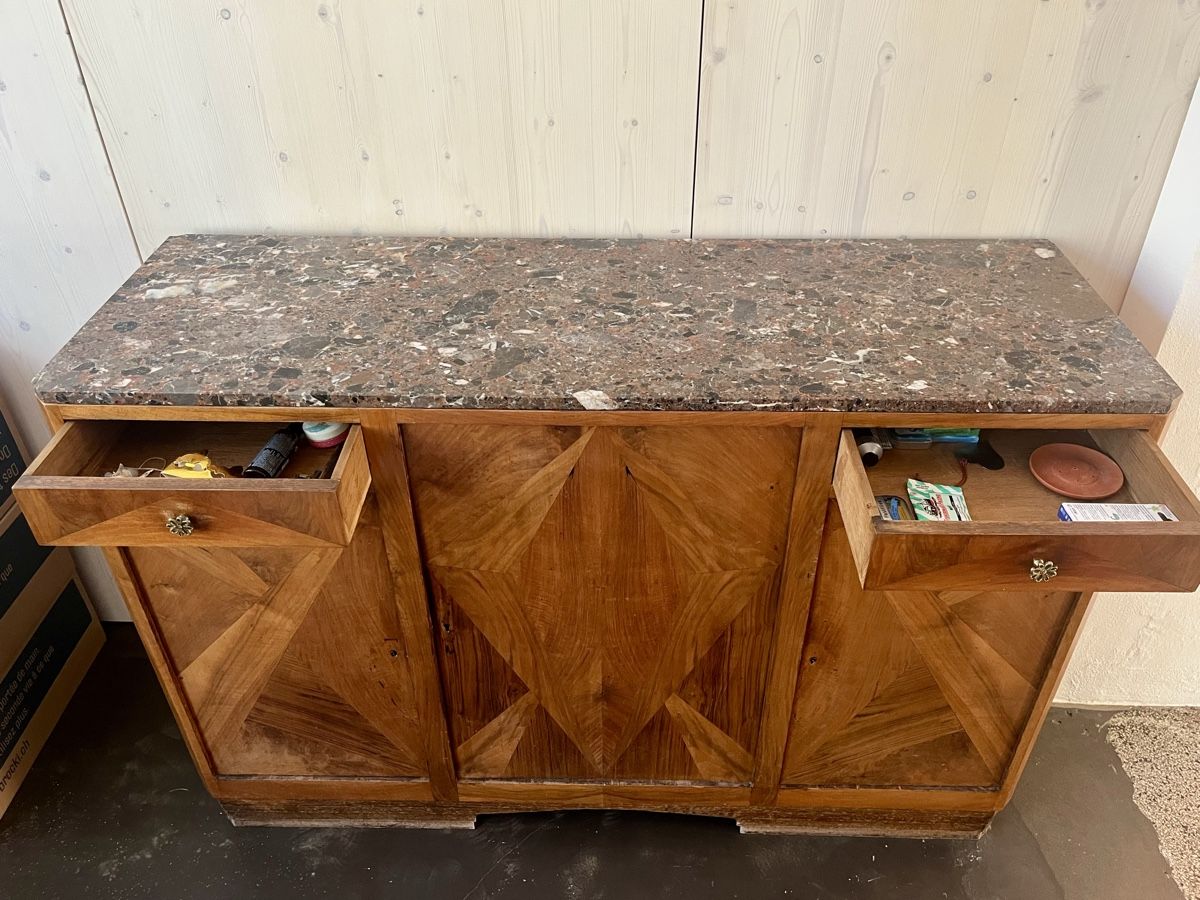 Buffets: Sideboard Buffet Kommode antik in Holz mit Steinplatte – D'occasion à Biel/Bienne par scisala 2