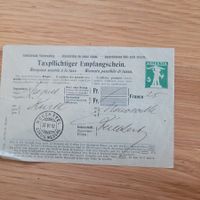 Document Neuchâtel Récépissé soumis à la taxe Neuchâtel 1910