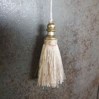 🐸 1 WUNDERSCHÖNE QUASTE BEIGE TASSEL ANHÄNGER BOMMEL