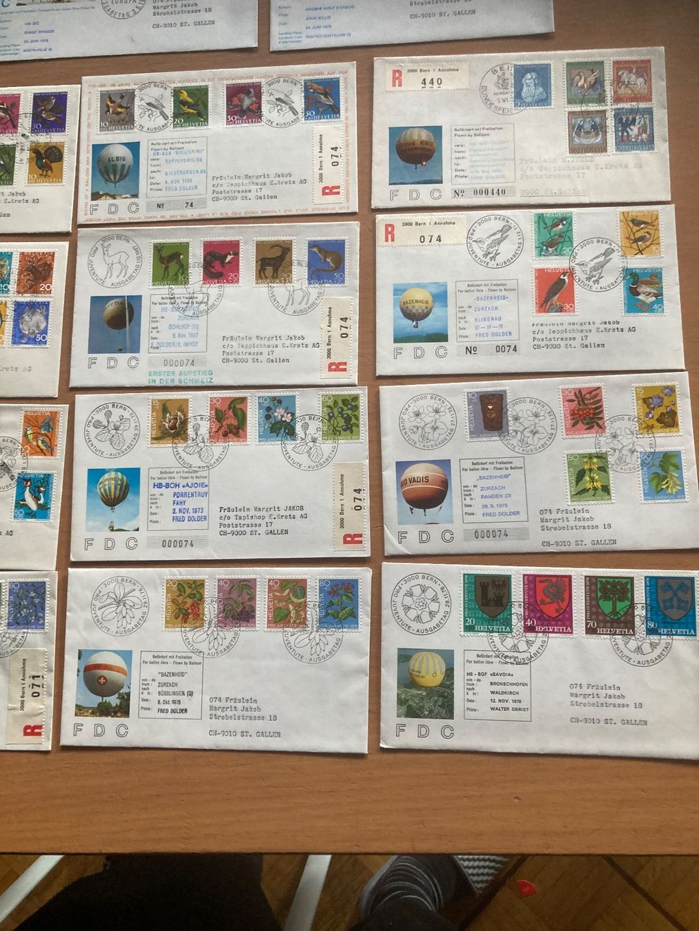 Tutti i francobolli: 14 Briefe FDC Ballonpost / Freiballon – Usato da Kriens venduto da Meier72 3