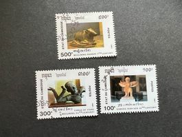 Cambodia Michel 1212-1214.Khmer culture 1991  gest. (E46)
