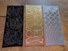 Weihnachts-Sticker Set: Frohe Weihnachten, 3 Bögen, Neu