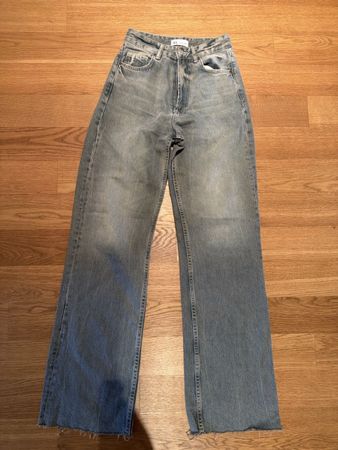 Zara Jeans Wide Leg Denim Trousers Blue Size EUR 34