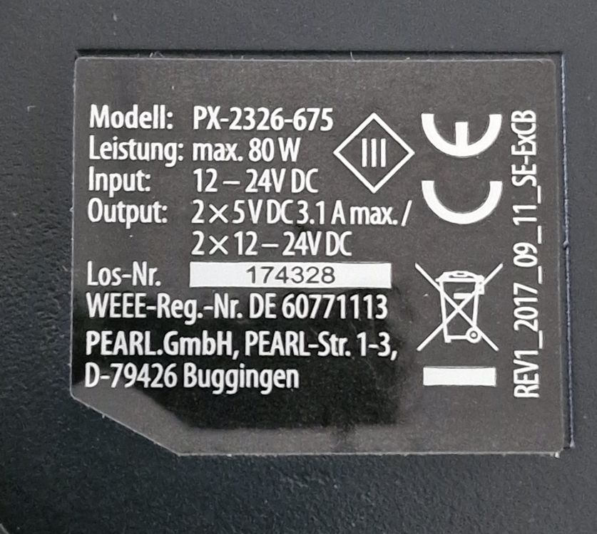 4-fach Kfz-Verteiler mit 2x 12/24V & 2x USB