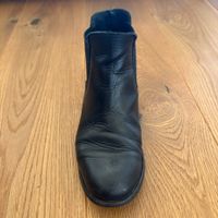 Vintage schwarze Damen-Chelsea-Boots aus Leder, Größe 37