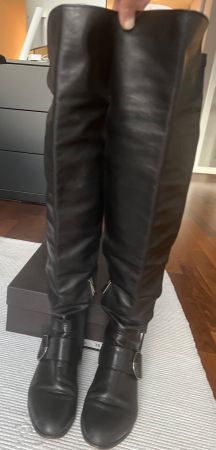 PINKO leather over-the-knee boots