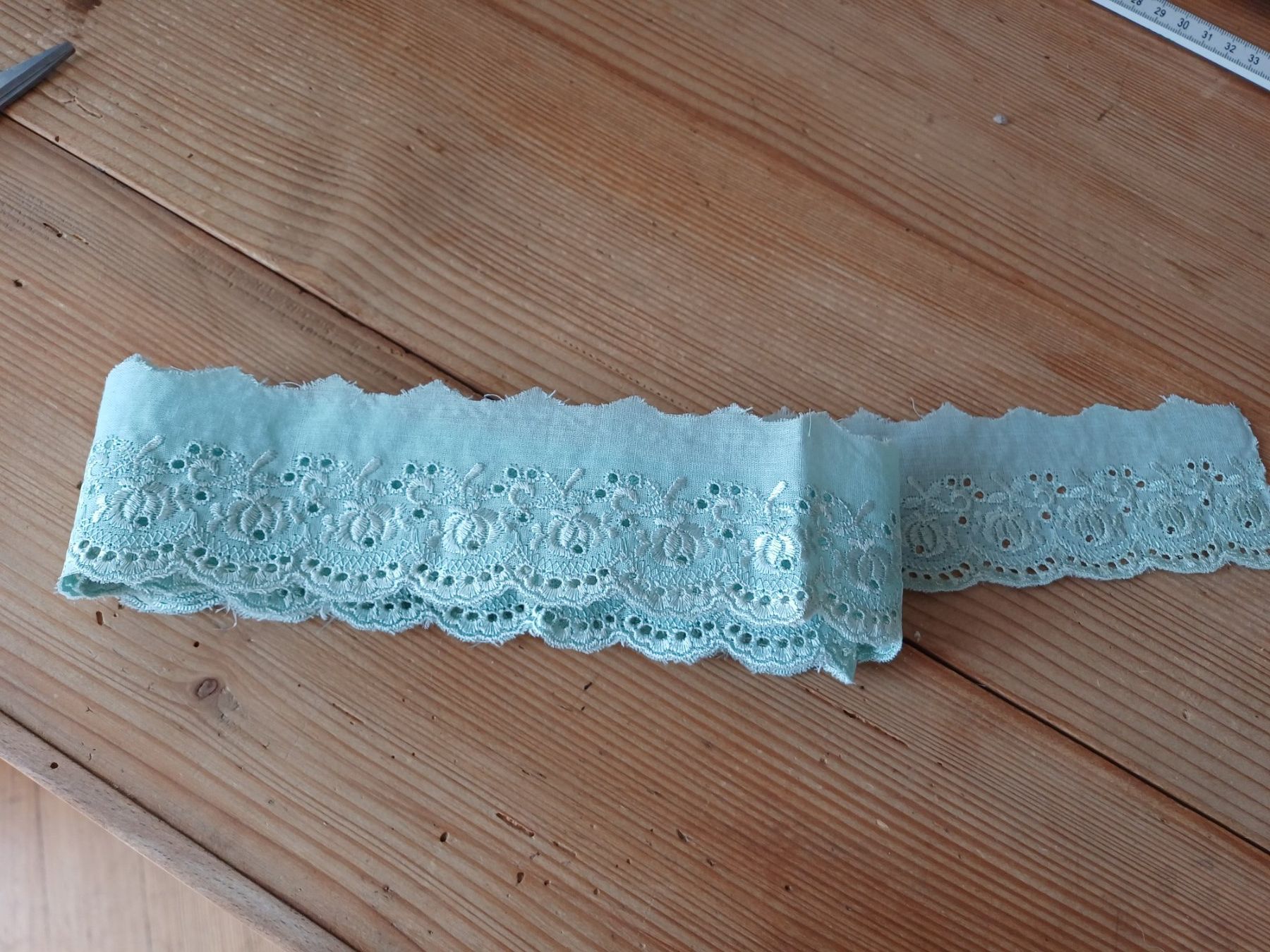 Nastri decorativi: Spitzenband Spitze Spitzenborte Baumwolle hellblau 167 cm – Usato da Elgg venduto da Flurinal 1