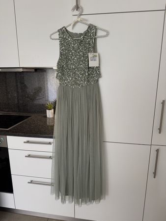 NEU Maya Deluxe Pailletten Kleid grün
