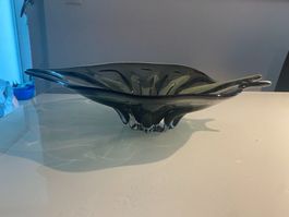 Elegante Deko Schale, Rauchglas, Unikat Design Objekt