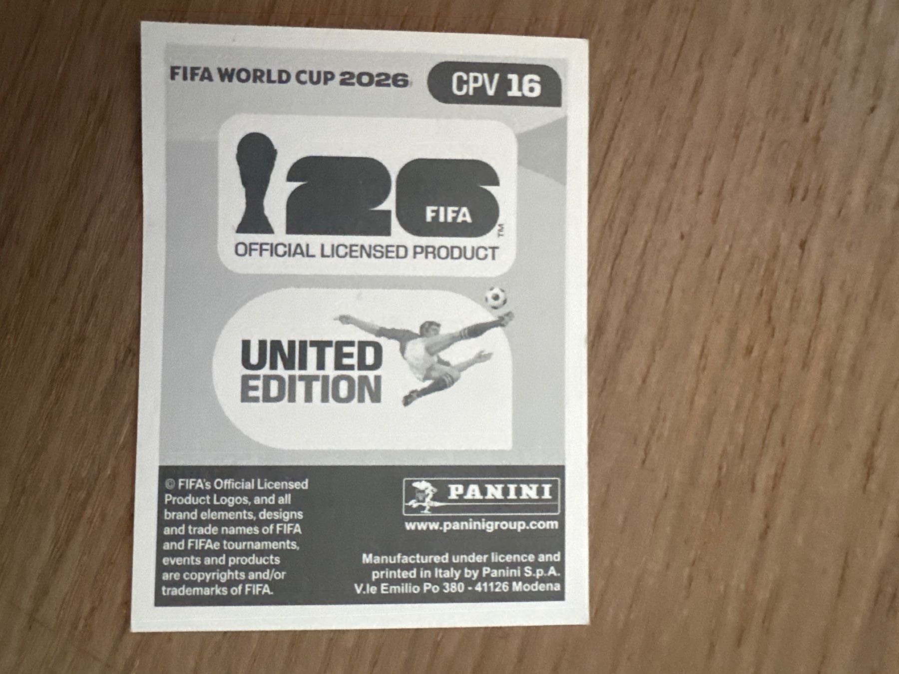 Panini Cartes à collectionner: Panini 2026 CPV 16 – D'occasion à Lausanne par FabienA 1