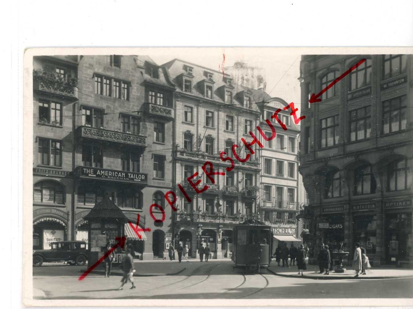 Ansichtskarten: Basel Tram Hotel  Central  1936 – Gebraucht aus Dallenwil von montem63