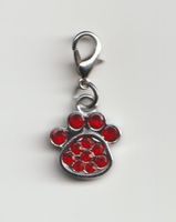 Schmuckanhänger Charm, Tierpfote Katzenpfote m/Strasssteinen