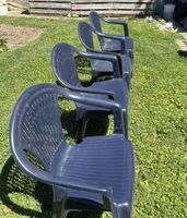 Stapelstühle Garten Kunststoff dunkelblau 4 Stück