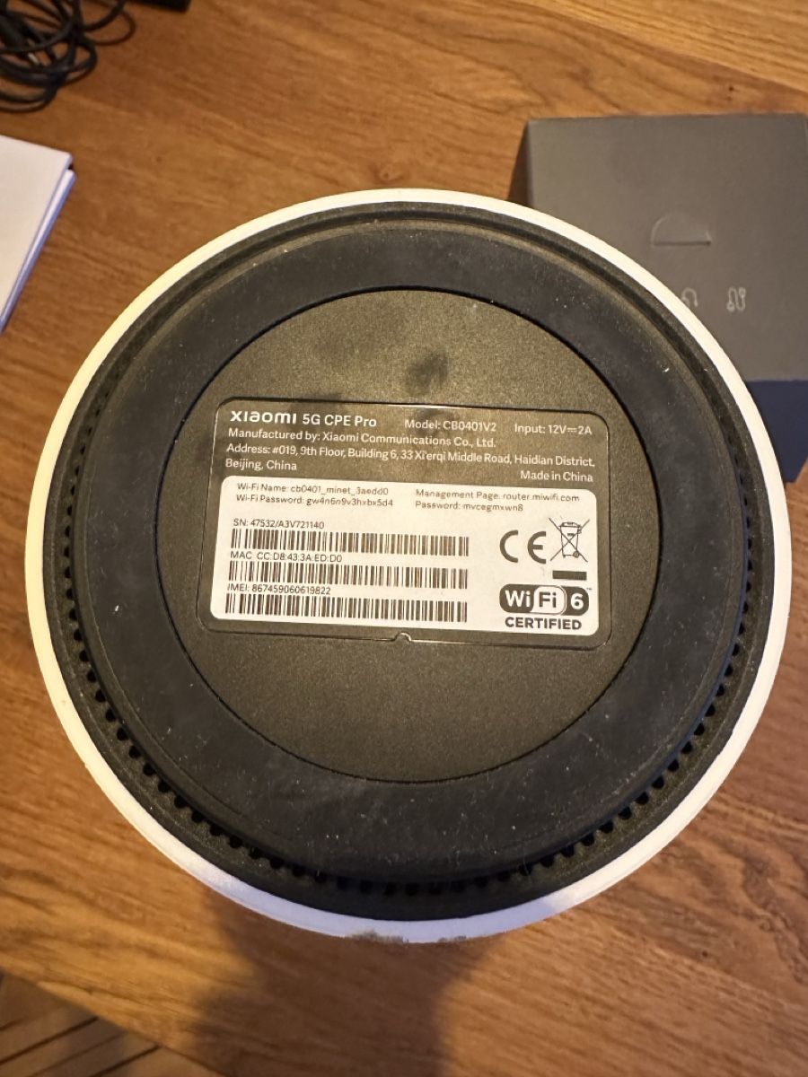 Xiaomi Modem & Router: Xiaomi 5G CPE Pro CB0401V2 Wi-Fi 6 Router – Usato da Zürich venduto da ChristianStahl 1
