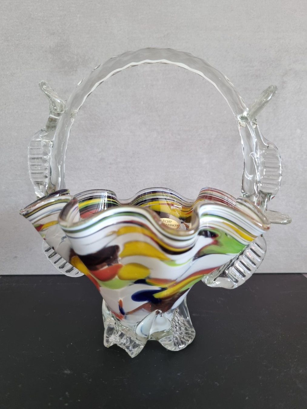 Gläser: Vintage Glaskorb farbig Murano Stil, echte Handarbeit – Gebraucht aus Lenzburg von freedomky 2