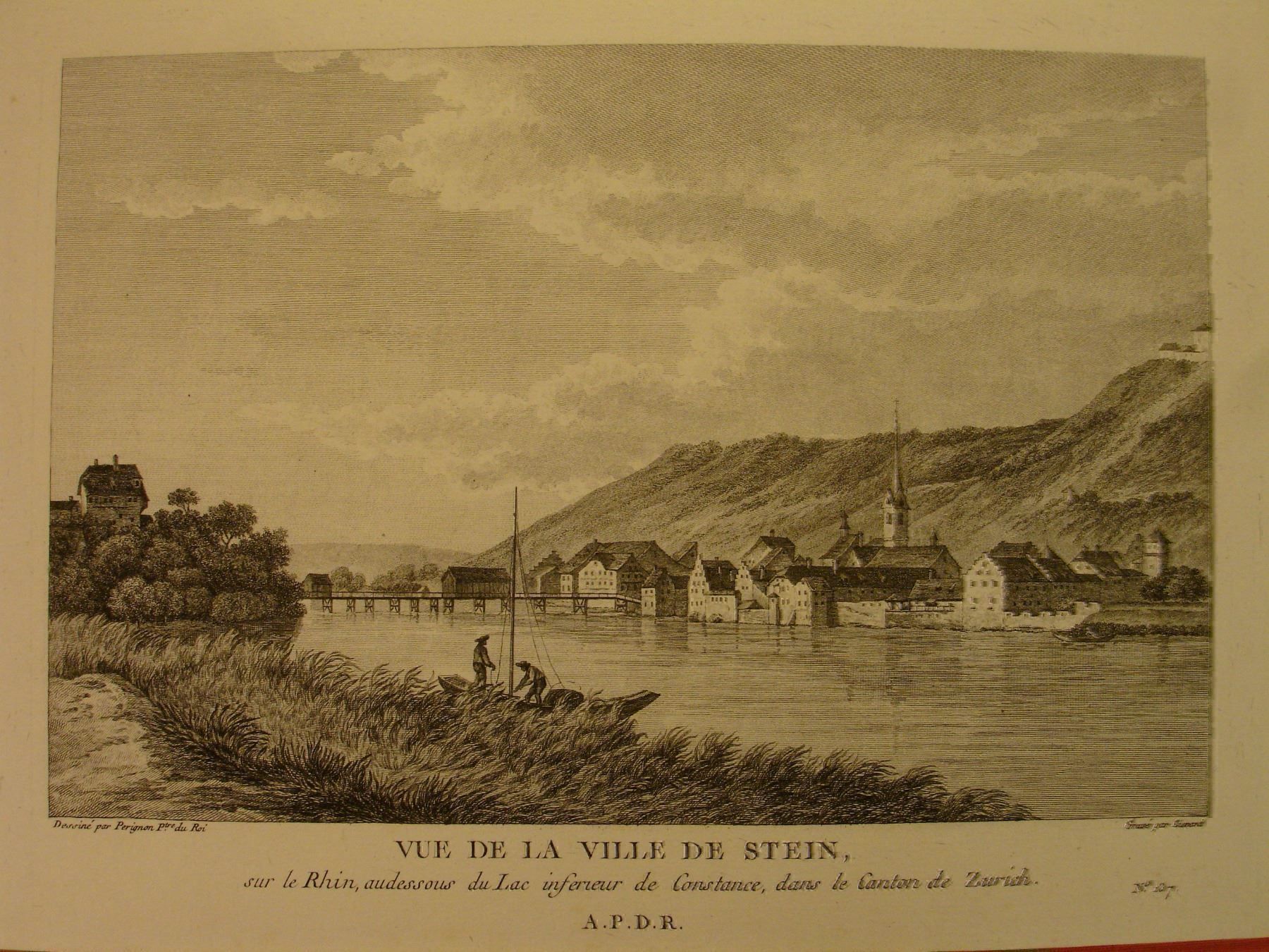 Stiche: STEIN AM RHEIN, KUPFERSTICH 1780/88 – Gebraucht aus Grüningen von Kartensammler