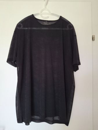 Schwarzes Sommer-Shirt, halbtransparent, Grosse Grössen