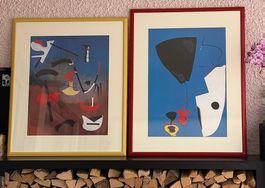 2 Kunstposter mit Holzrahmen - Kandinsky-Miró Stil