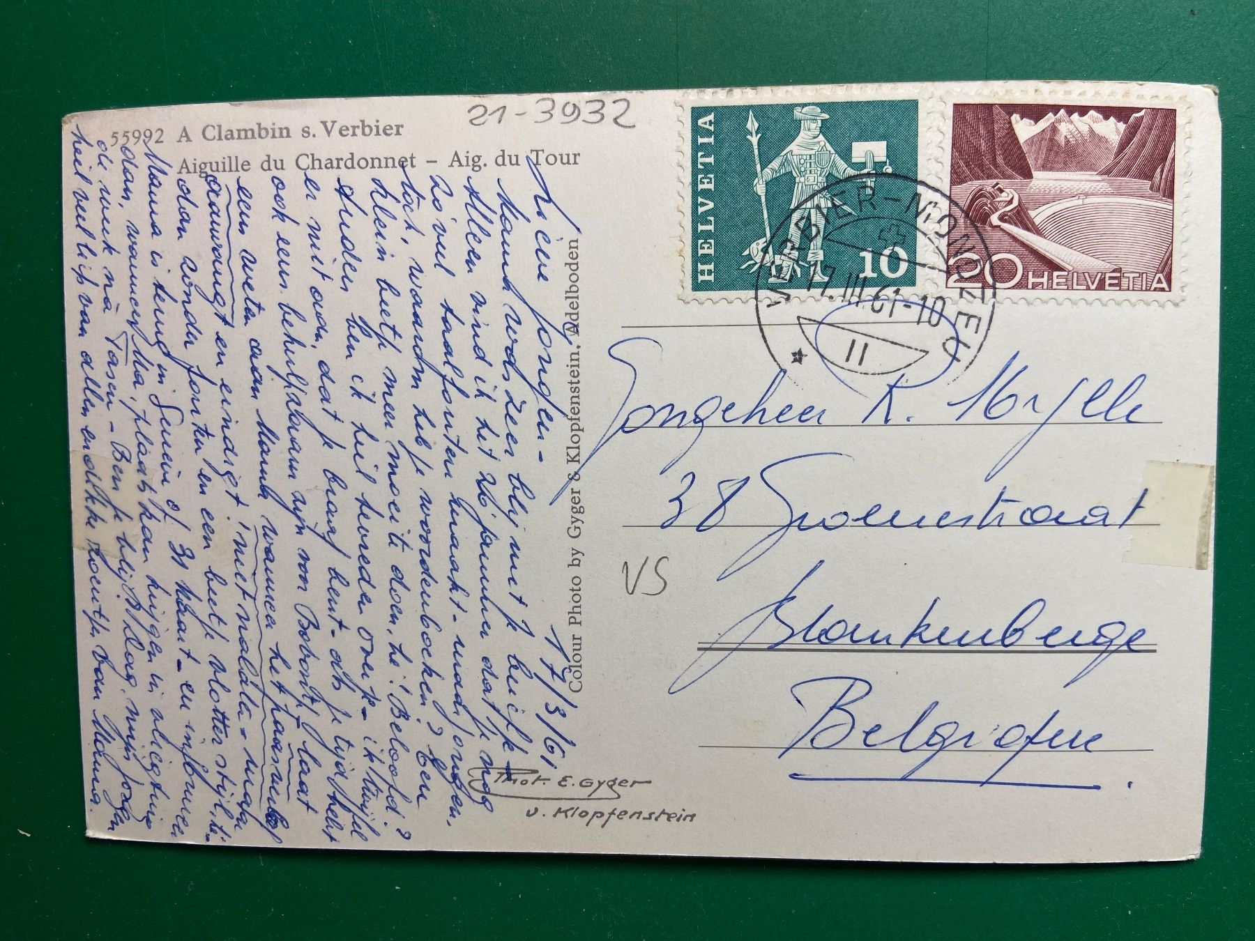 Cartoline postali: A Clambin s. Verbier – Usato da Steg VS venduto da _vinci_ 1