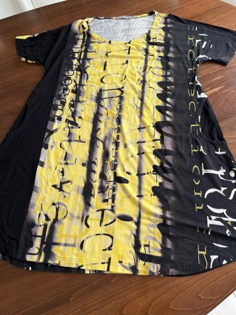 Tunika/Kleid- Manon Design, Gr. L (42) gelb-schwarz,