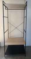 Scaffale/Guardaroba nero con ripiani legno 