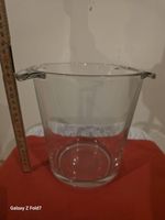 Seau à glace en verre transparent. 19 cm haut
