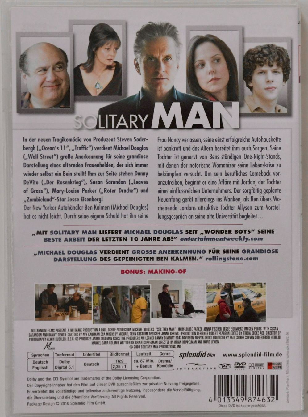 Tutti i DVDs: SOLITARY MAN mit Michael Douglas – Usato da Remetschwil venduto da tgd_gbp8 1