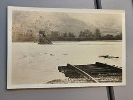 Echt Photo Karte Katastrophe beim Rheinausbruch Schaan 1927