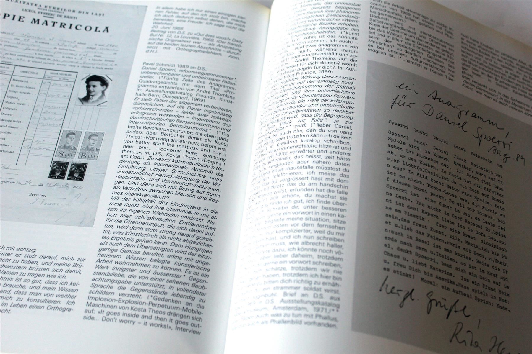Documenti: DANIEL SPOERRI; relevanter Katalog – Usato da Bern venduto da Rare-Books 2