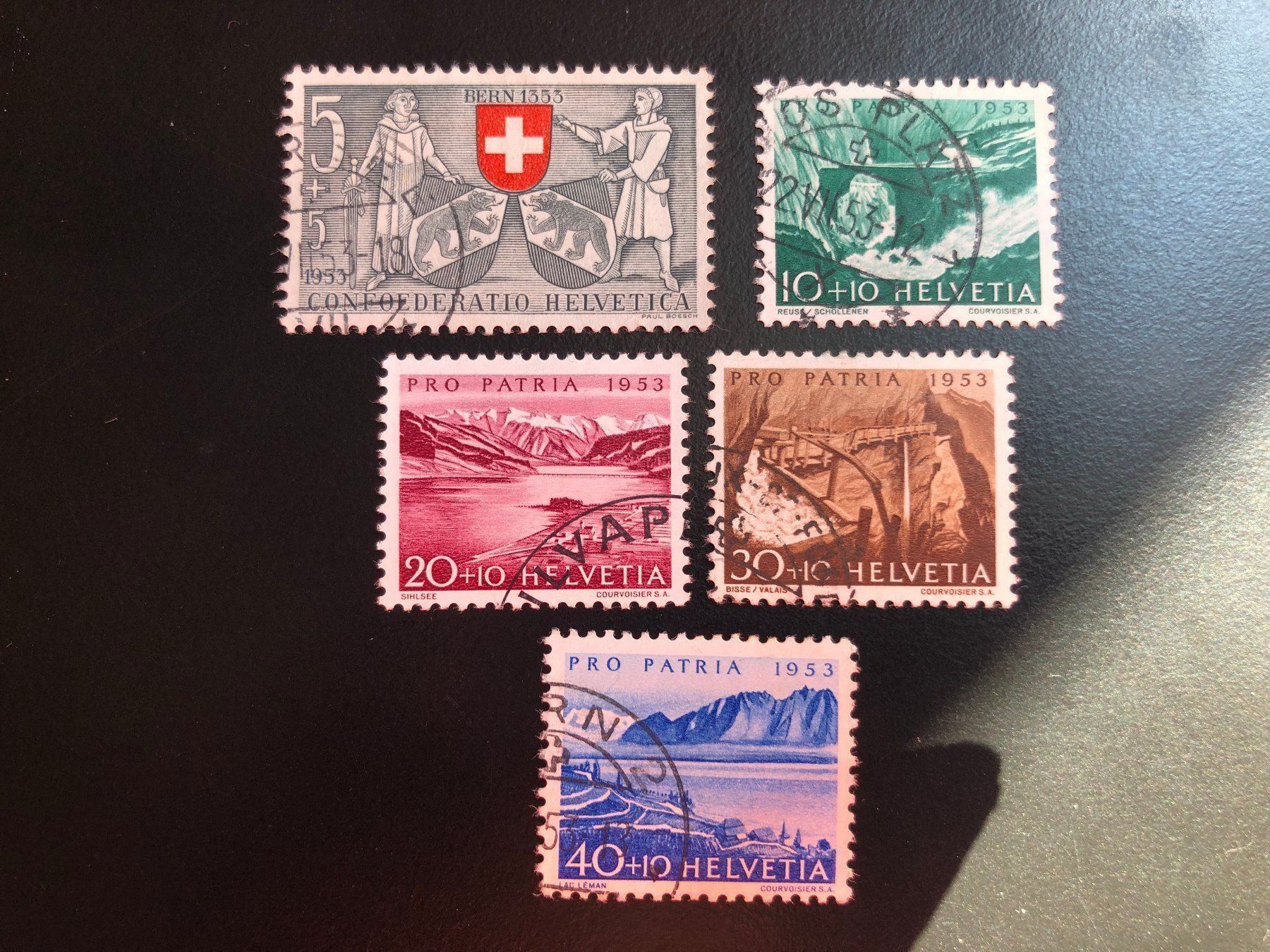Tutti i francobolli: 5 timbres oblitérés Pro Patria 1953 – Usato da Charmey (Gruyère) venduto da Rolando6