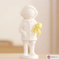 Cute Astronaut with Octopus Sculpture - Desk Decor - Bicolor