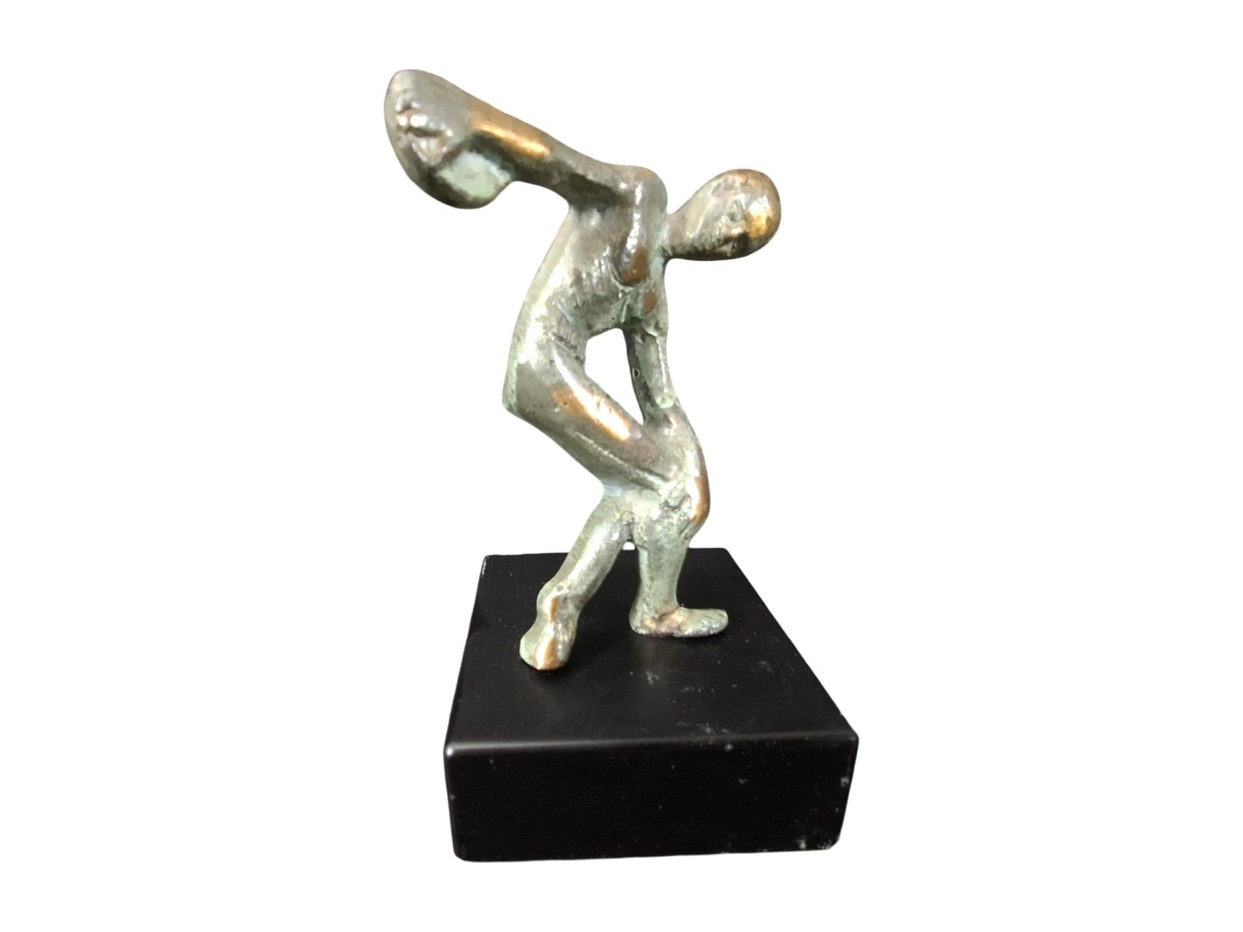 Sculture & Statue: Diskuswerfer in einer abstrakten Bronzefassung mit Sockel – Usato da Wil SG venduto da Restwert_Wil 1