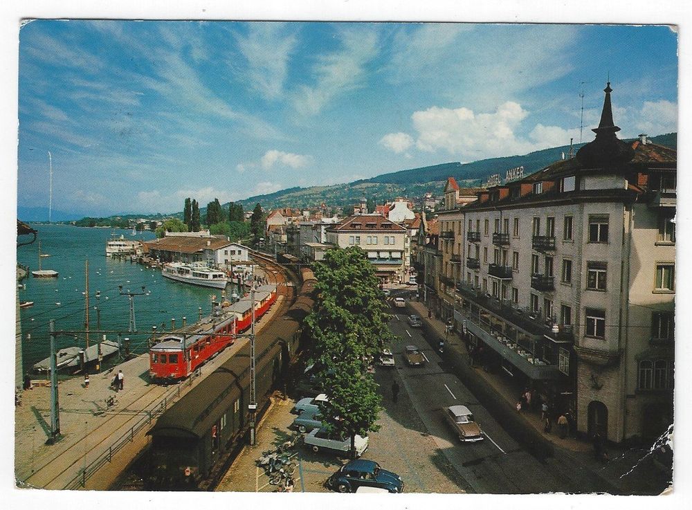 RORSCHACH Hafen-Bahnhof, Hotel ANKER mit Terrasse, 1974 | Kaufen auf ...