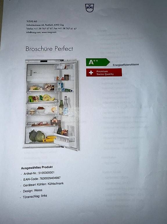 V-Zug Frigoriferi: Kühlschrank V-ZUG – Usato da Landquart venduto da toni_otr1 4