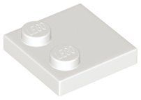Lego 9x Platten mit 2 Noppen (33909) weiss