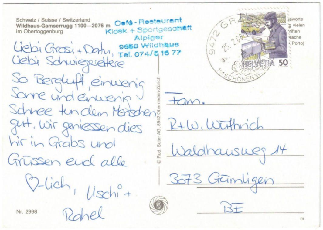 Cartoline postali: Wildhaus - 3 Bild AK – Usato da Binningen venduto da Mountainrider 1