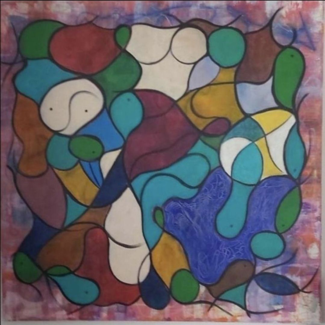 Gemälde: Abstraktes Gemälde, einzigartiges Kunstwerk handmade 100×100 – Neu (gemäss Beschreibung) aus Riehen von Steinbock1970 2