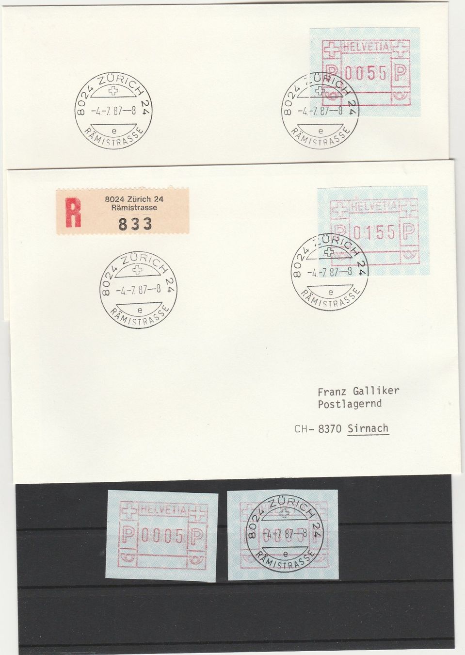 Alle Briefmarken: Set Mischtyp Nr. 7IIId Zürich 24 – Gebraucht aus Oberglatt ZH von Wiedmi6