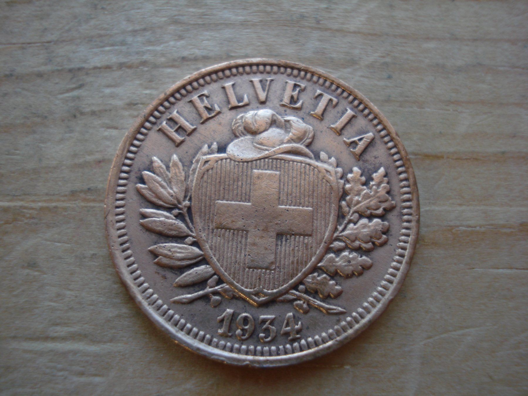 Tutti le monete: (M1) 2 Rappen 1934  VZ – Usato da Erlach venduto da Net-Coins