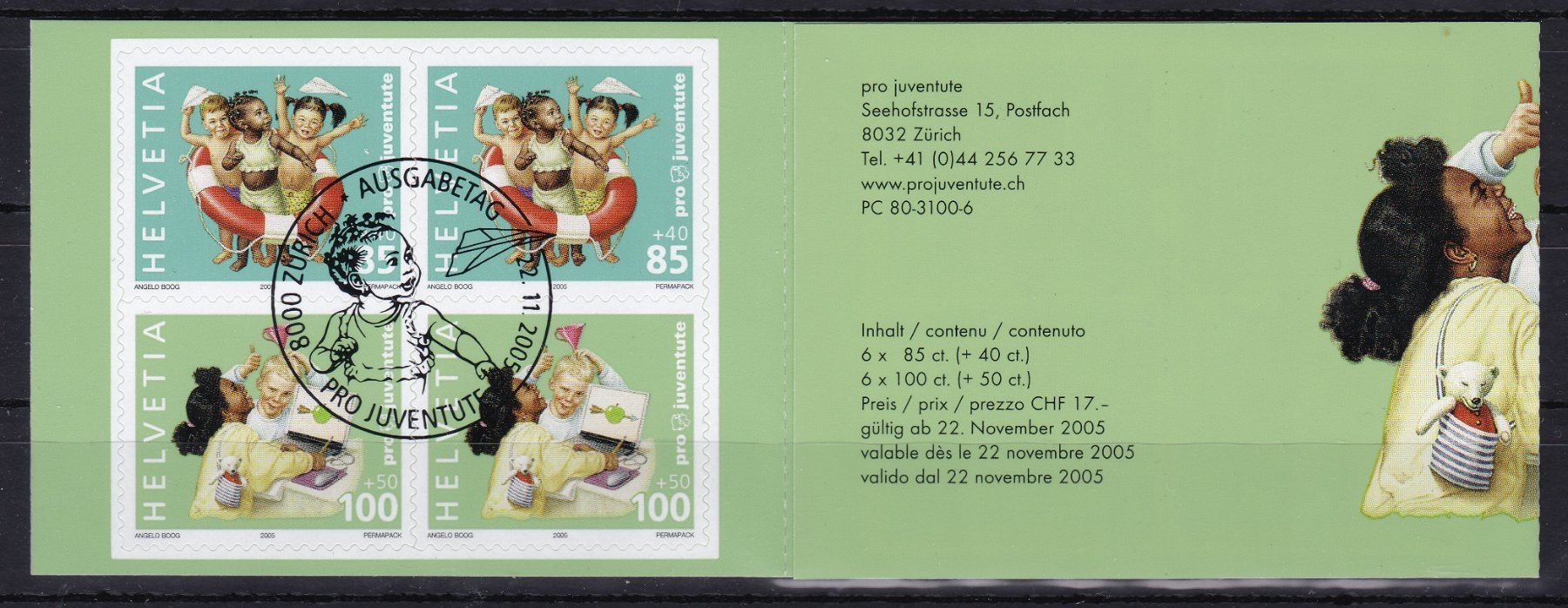 Alle Briefmarken: 2005, PJ, MARKENHEFTCHEN, KINDERRECHTE, ET-GESTEMPELT – Gebraucht aus Oberrieden von Gebirgsstelze 1