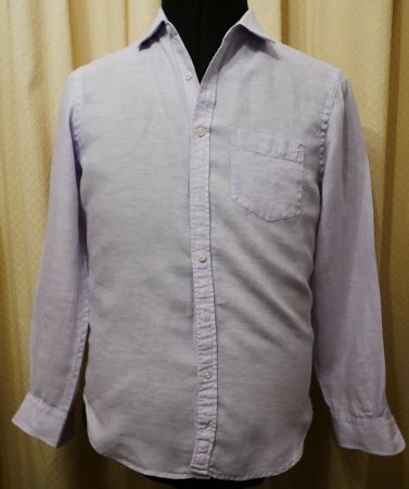 MANOR MAN, chemise manch.longues 100% lin Violet
