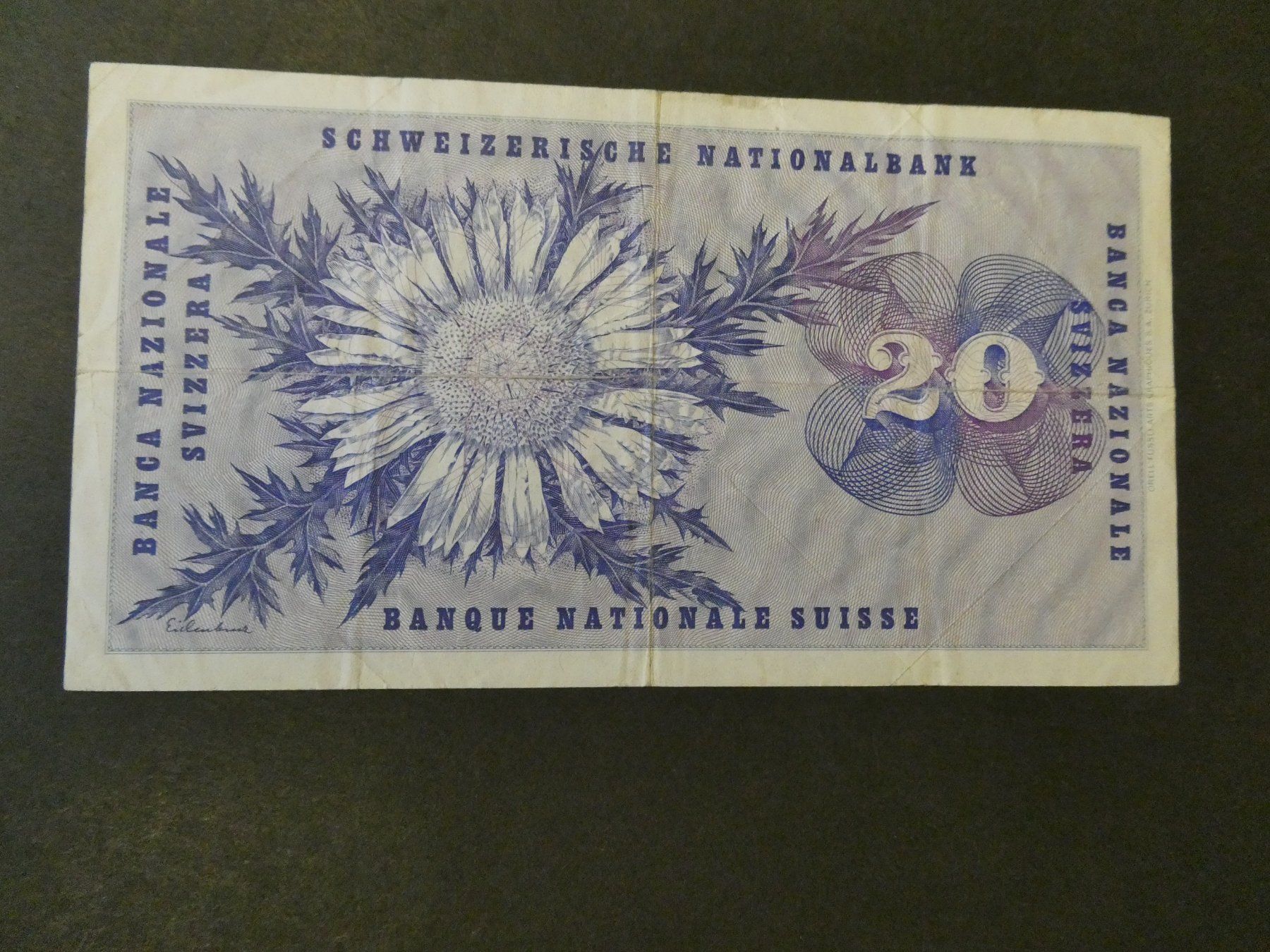 Banconote: Schweiz 1973, 20 Franken – Usato da Hinterforst venduto da rohusri 1