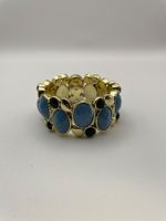 Armband mit blauen Steinen, goldfarben
