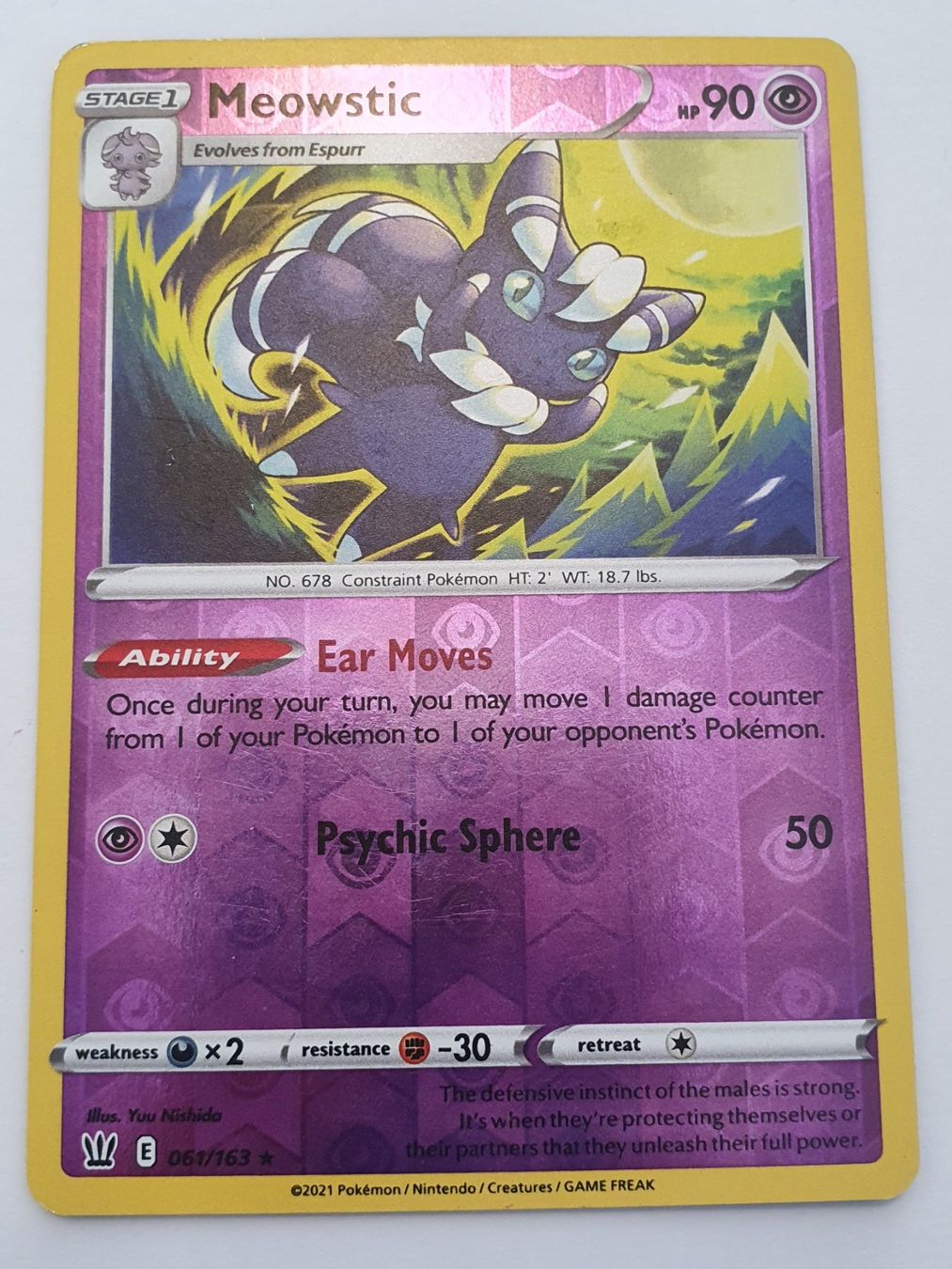Pokémon Carte collezionabili: Meowstic / 2021 Pokémon / Reverse Holo – Usato da Oberdorf BL venduto da BaldenEagle
