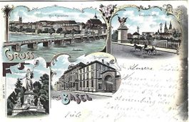 Gruss aus Basel 4-Bild Litho
