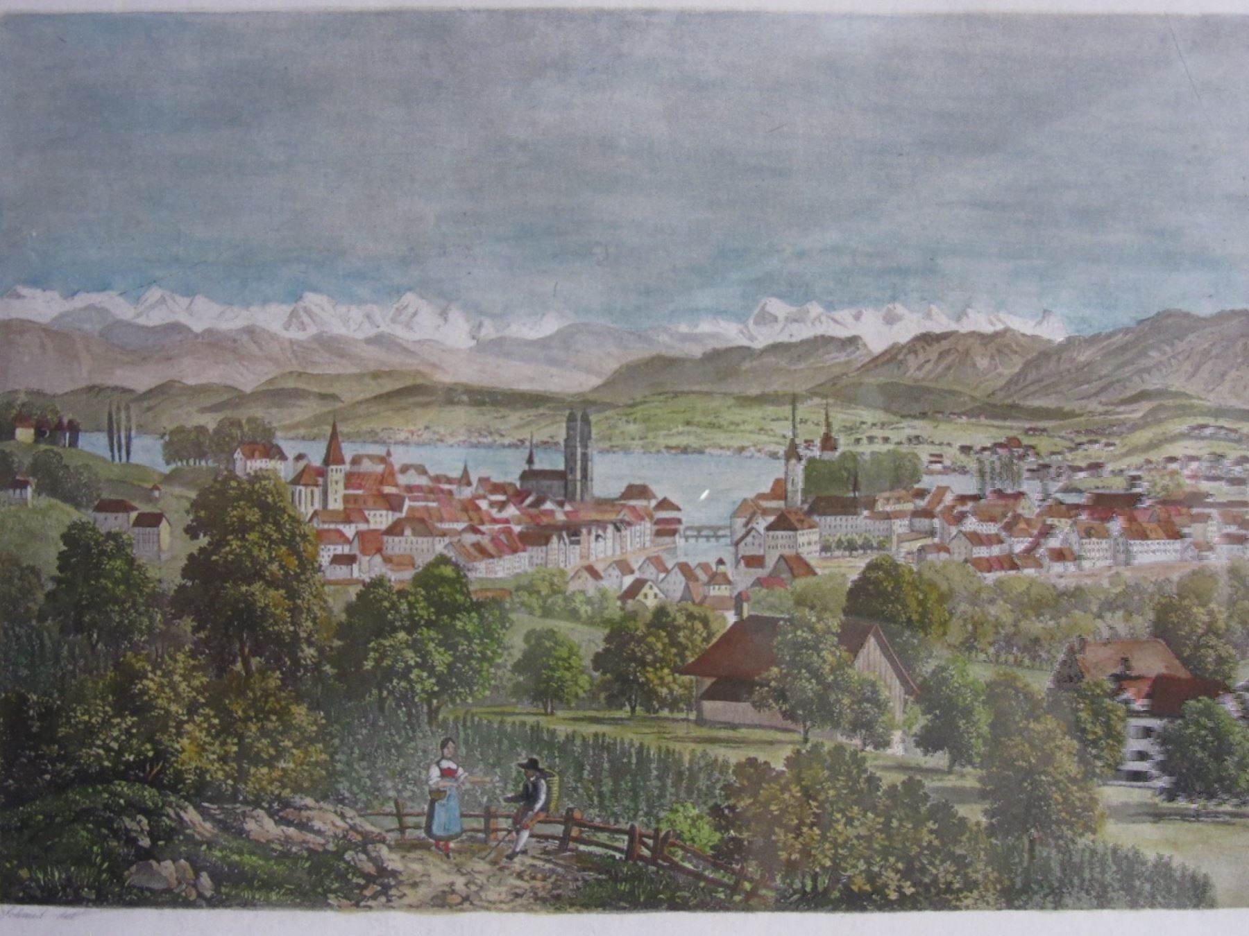 Incisioni: ZÜRICH AQUATINTA  MIT RAHMEN – Usato da Gersau venduto da kunst-online 2