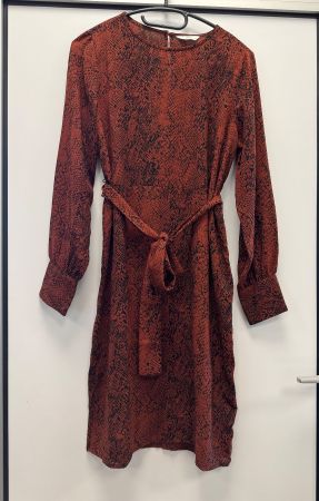 Schönes Herbstkleid mit Animalprint- Gr. 34/XS