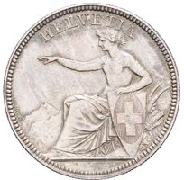 5 Fr. 1874 B o. Punkt, vorzüglich, sehr schöne Details